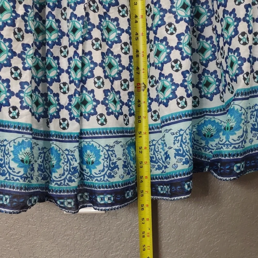 LUCKY BRAND Floral Blue and White Sleeveless Dress - Picture 11 of 17